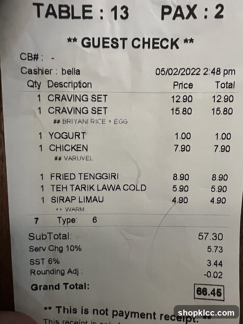 Guest Check