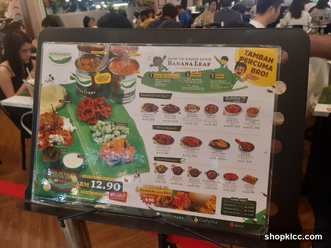 Bananabro Menu