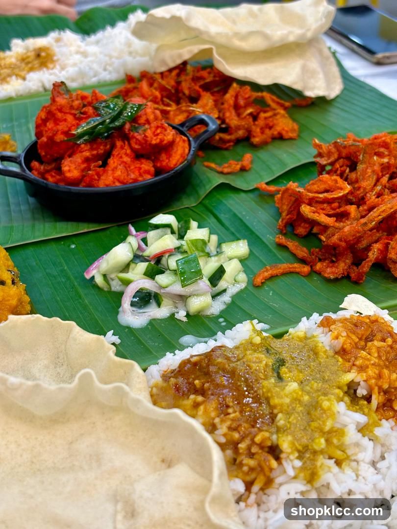 Indian Meal on Banana Leaf