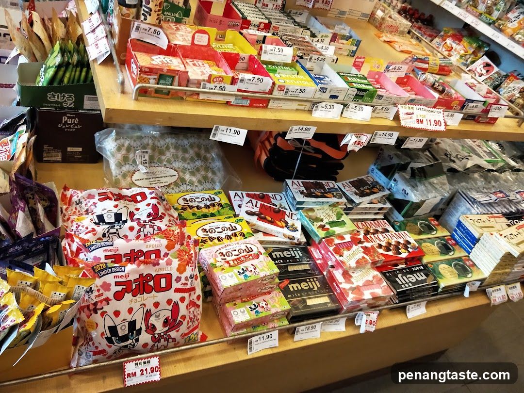 Assortment of Japanese Snacks and Candies