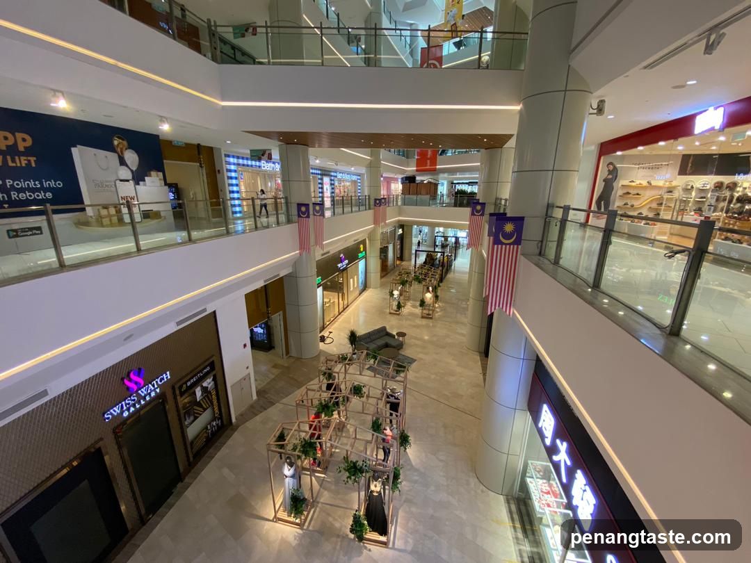Interior of a multi-level shopping mall