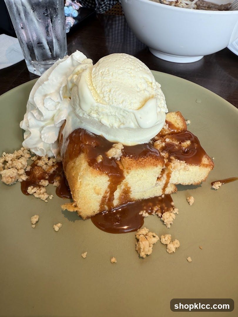 Dessert with Ice Cream and Caramel