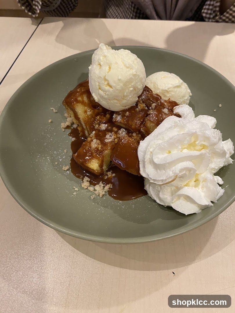 Dessert with Ice Cream and Whipped Cream