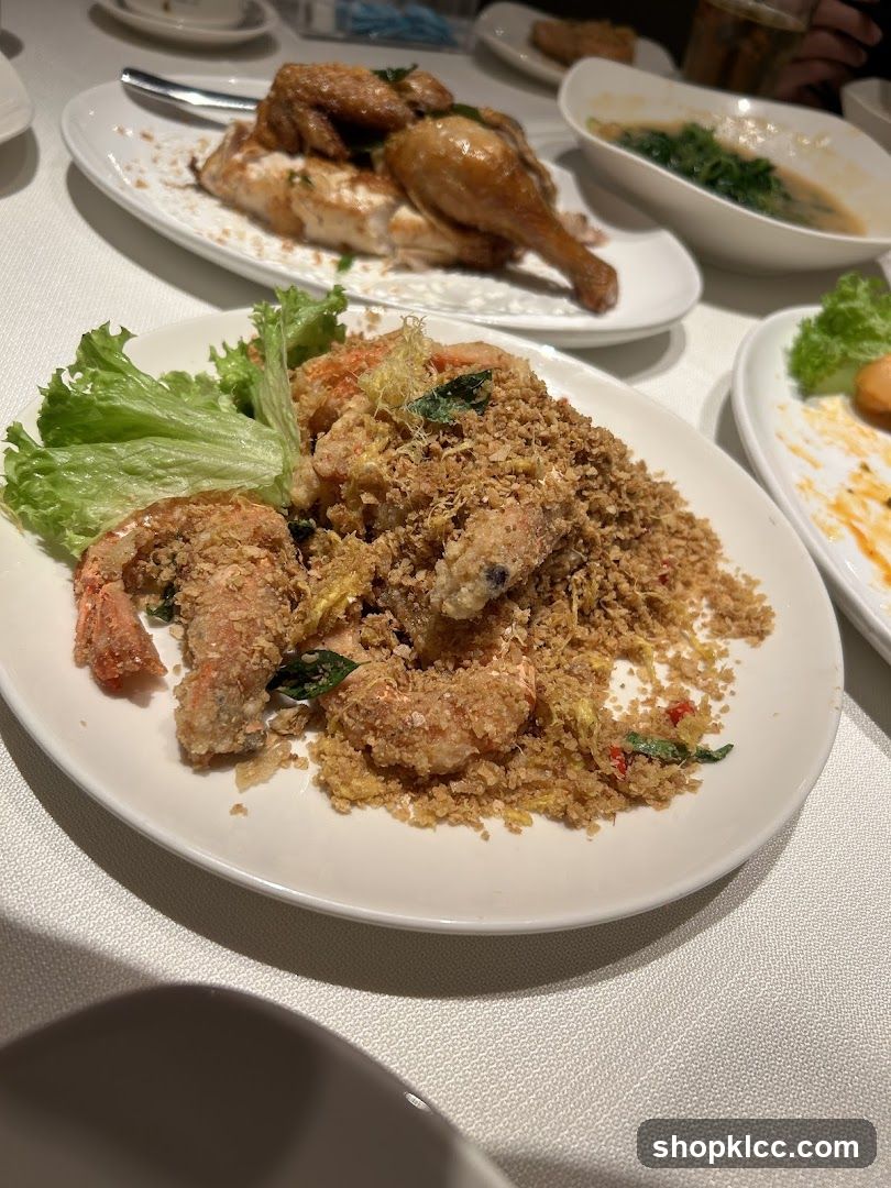Cereal Prawns and Roasted Chicken