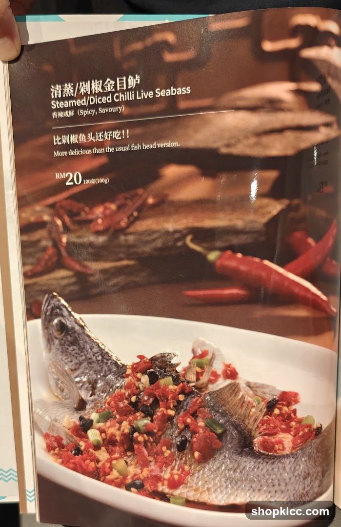 Steamed/Diced Chilli Live Seabass