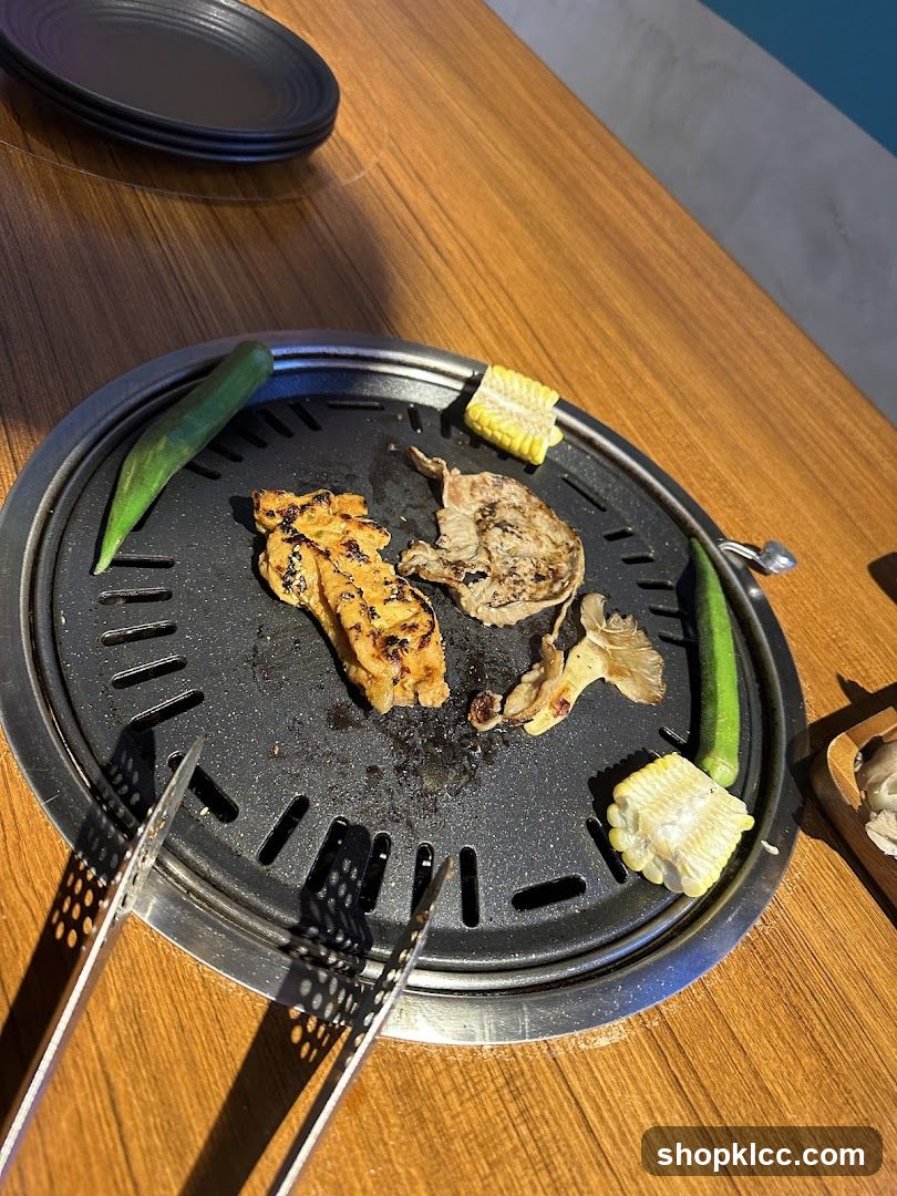 Grill with Food