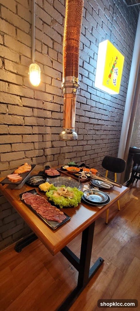 Table with Korean BBQ Ingredients