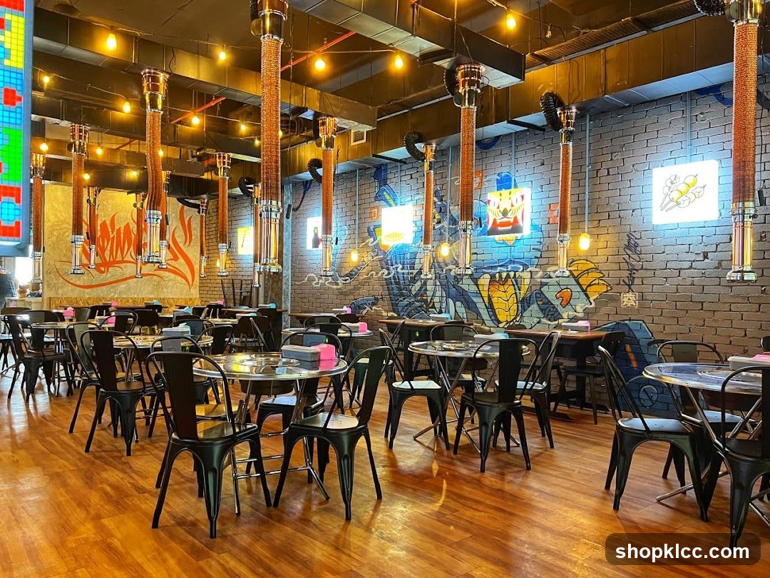 Restaurant Interior with Graffiti Art
