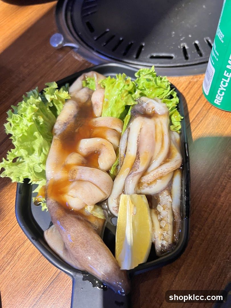 Squid Dish with Lemon and Lettuce