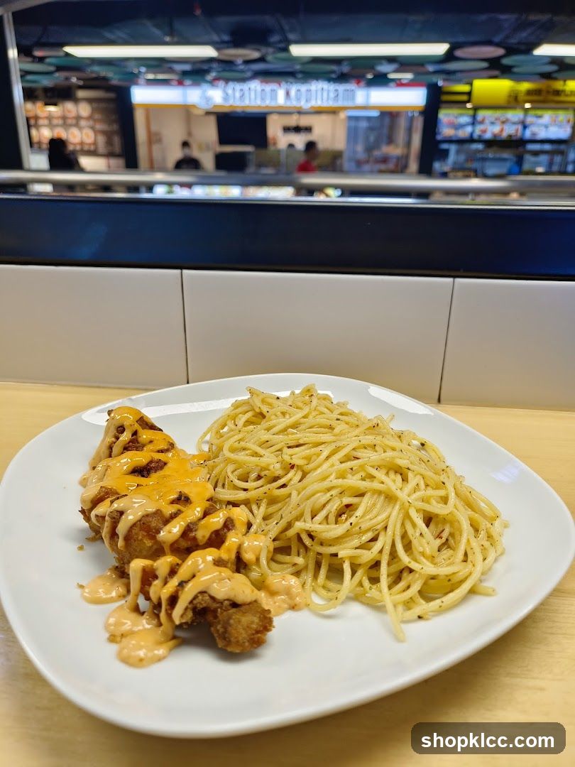 Fried Chicken with Spaghetti