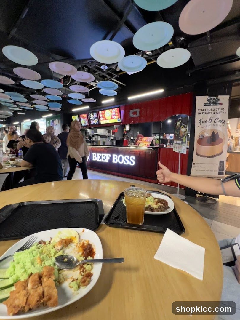 Food court dining with Beef Boss stall