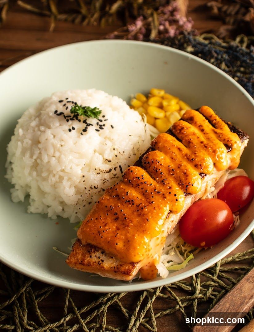 Salmon with Rice and Vegetables