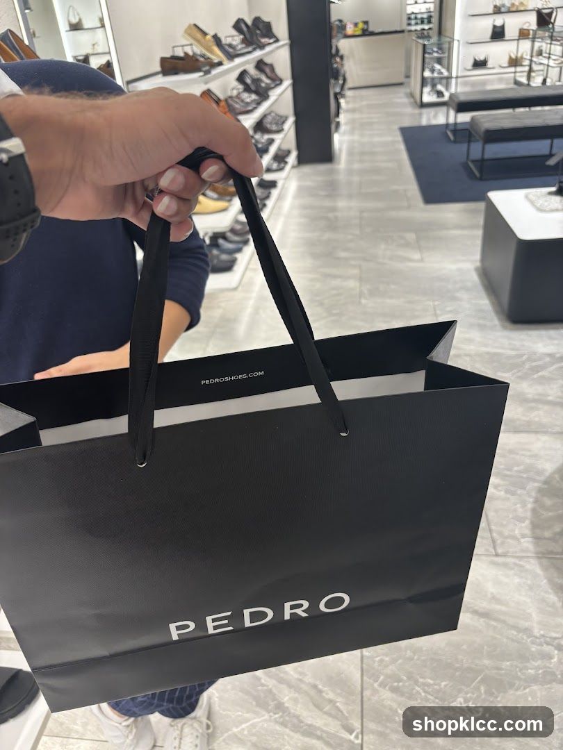 Shopping Bag in Shoe Store Interior