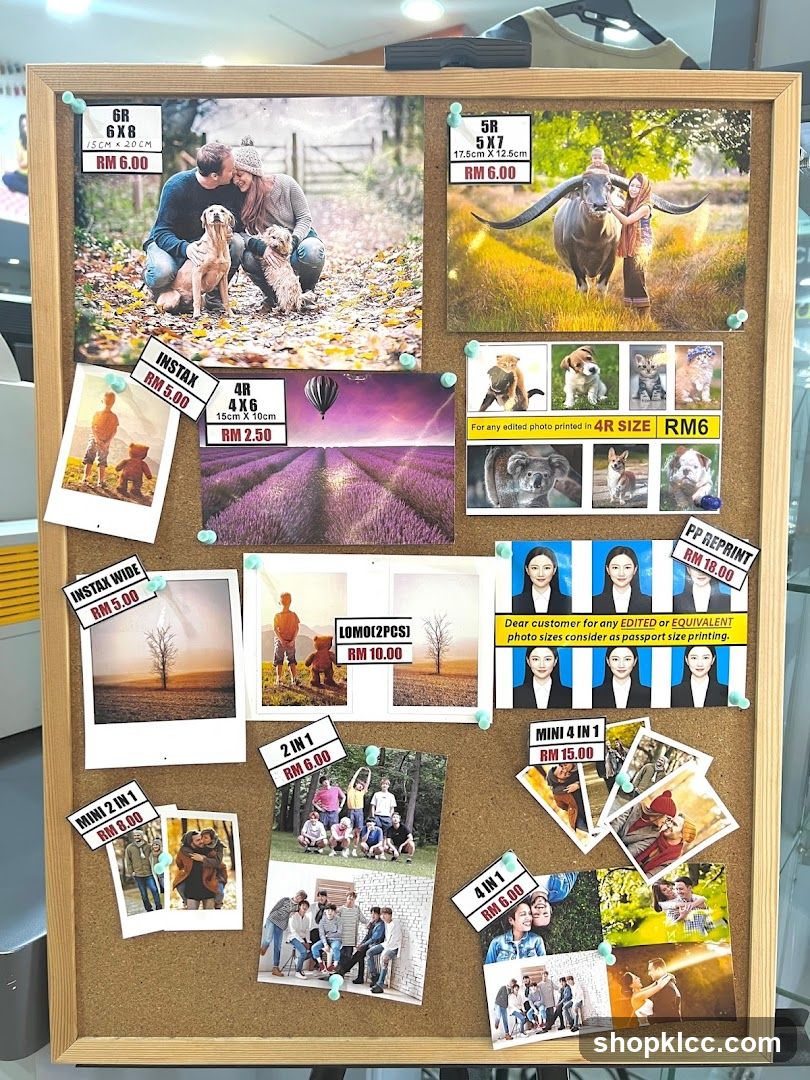 Photo Printing Price Board