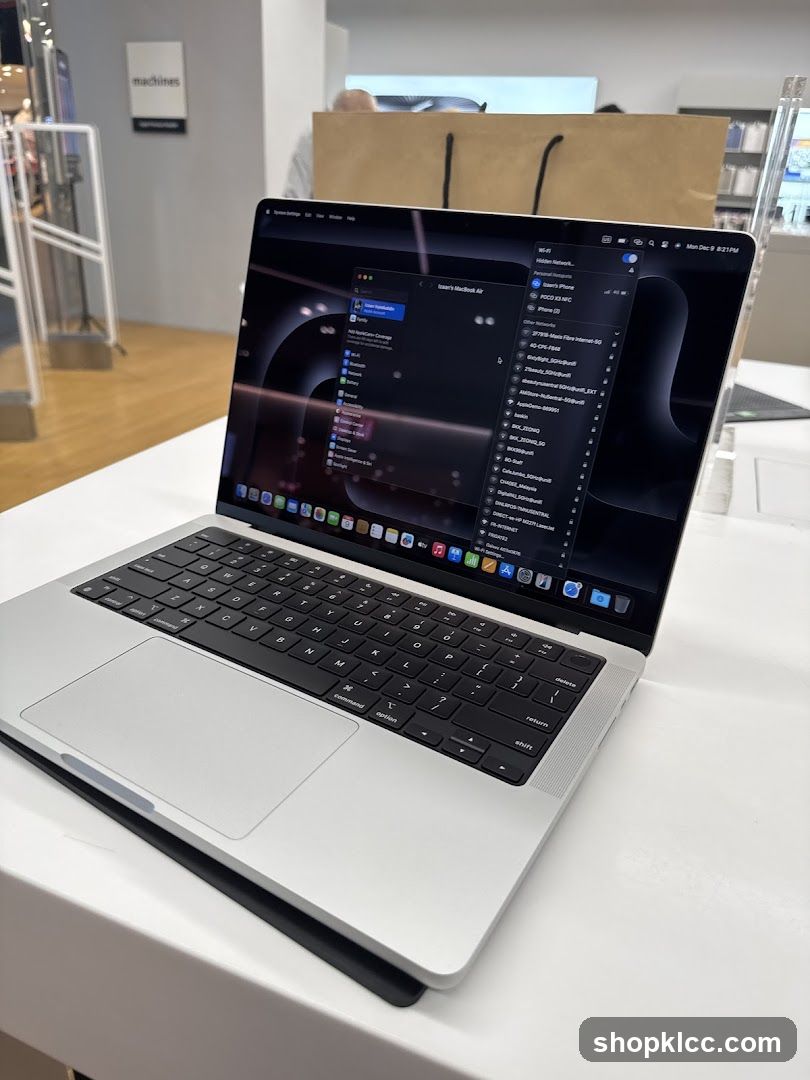MacBook Air with Wi-Fi Settings