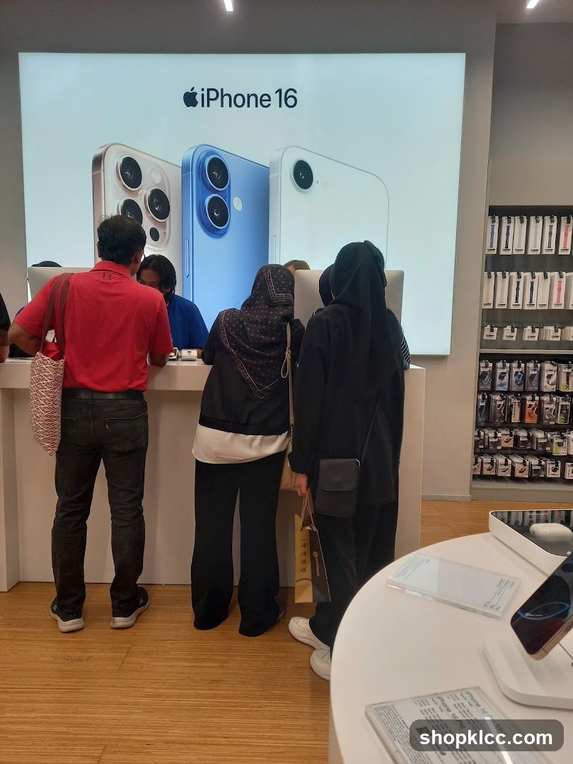 Apple Store Interior with iPhone 16 Display
