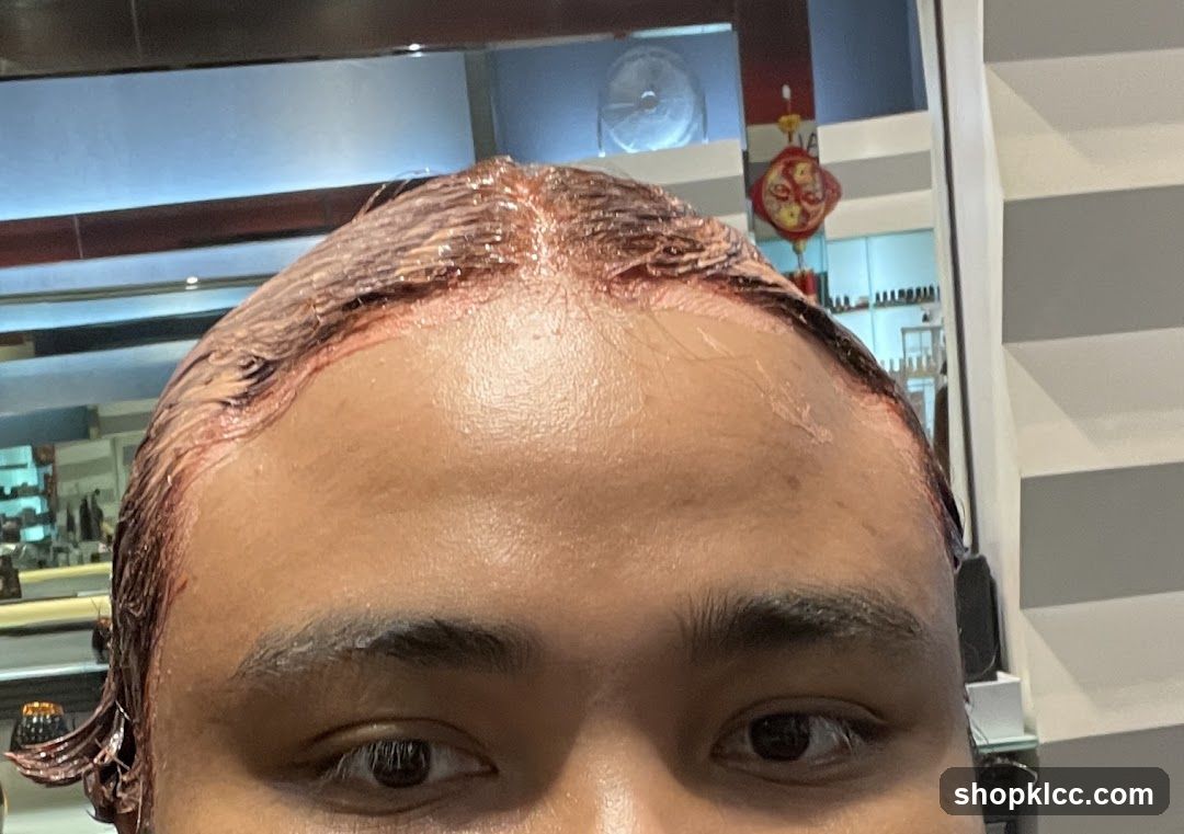 Person with hair dye