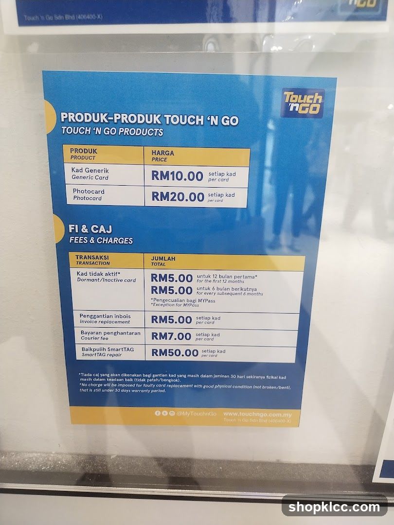 Touch 'n Go Products and Fees