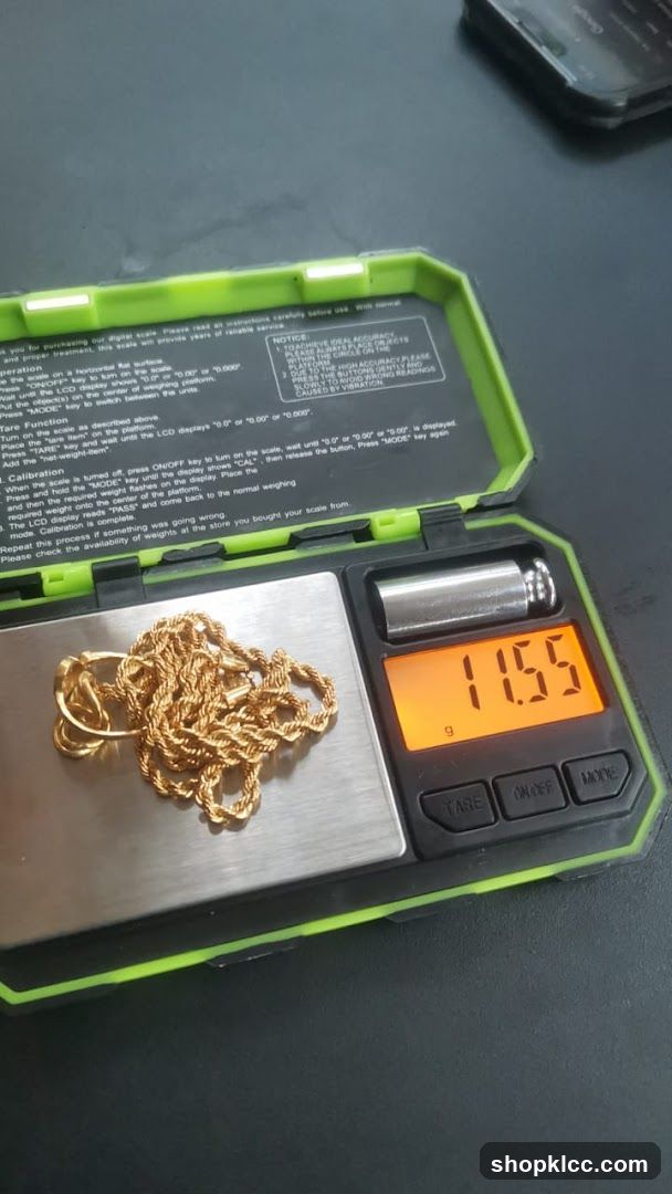 Gold Chain on Digital Scale