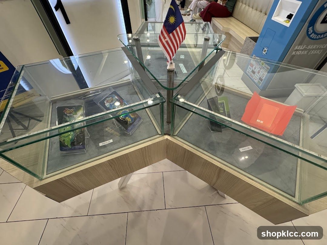 Display Case with Collectible Cards and Accessories