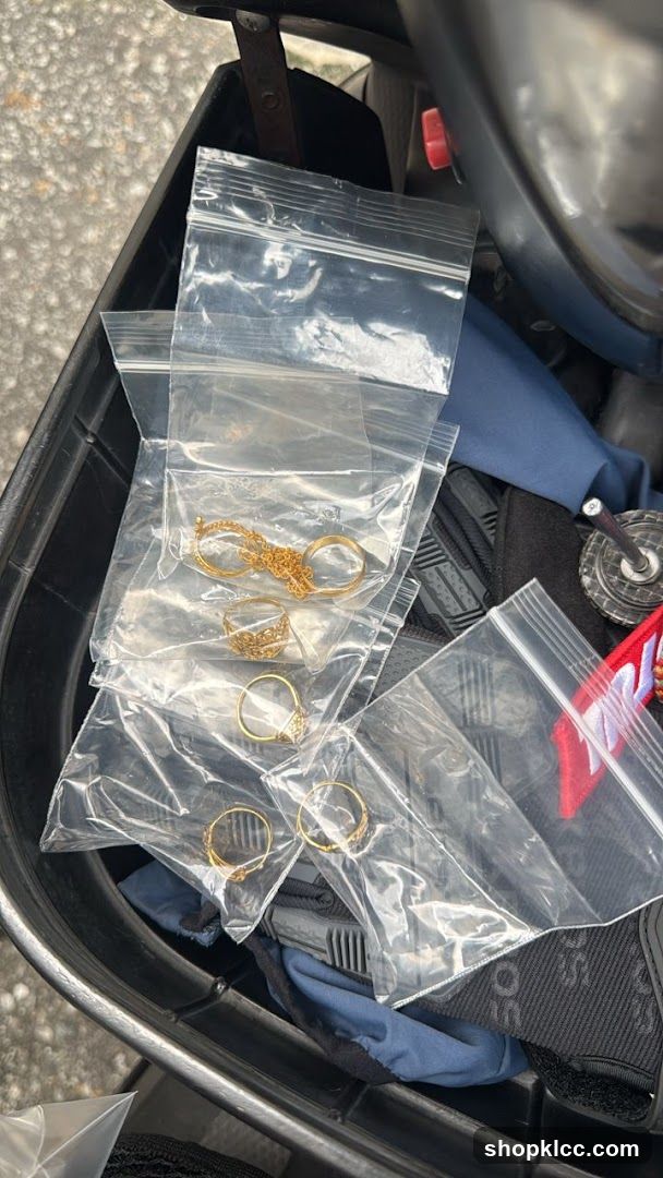 Gold Jewelry in Plastic Bags