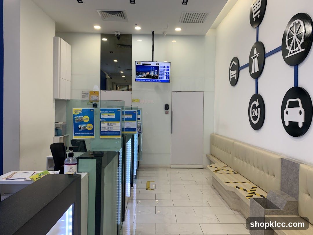 Interior of a service center