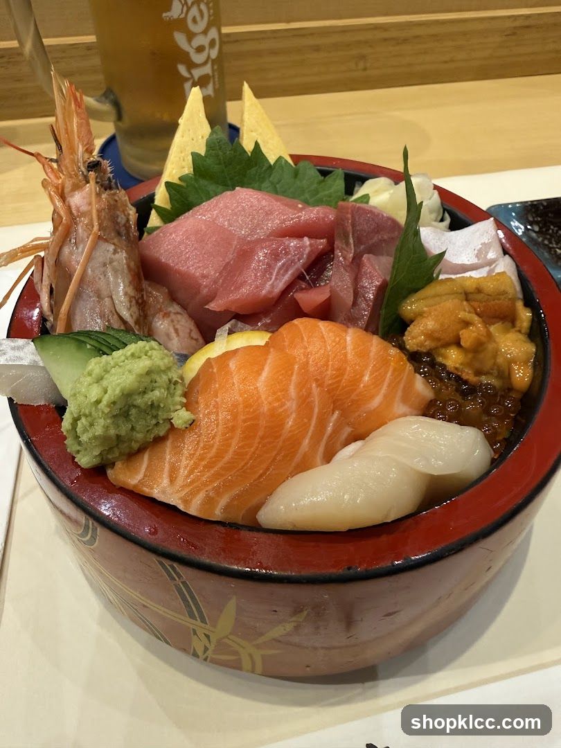 Sushi Bowl with Fresh Fish Sashimi