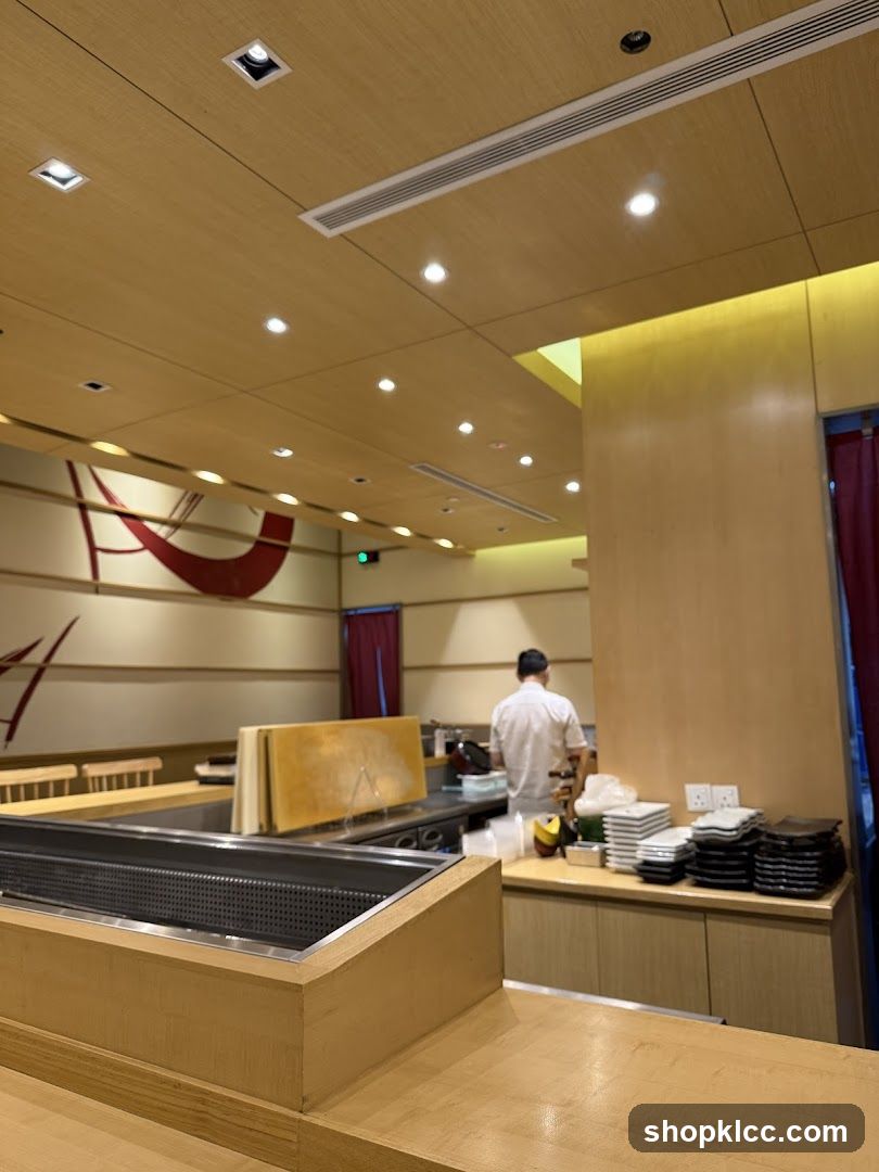 Restaurant Interior with Chef and Counter