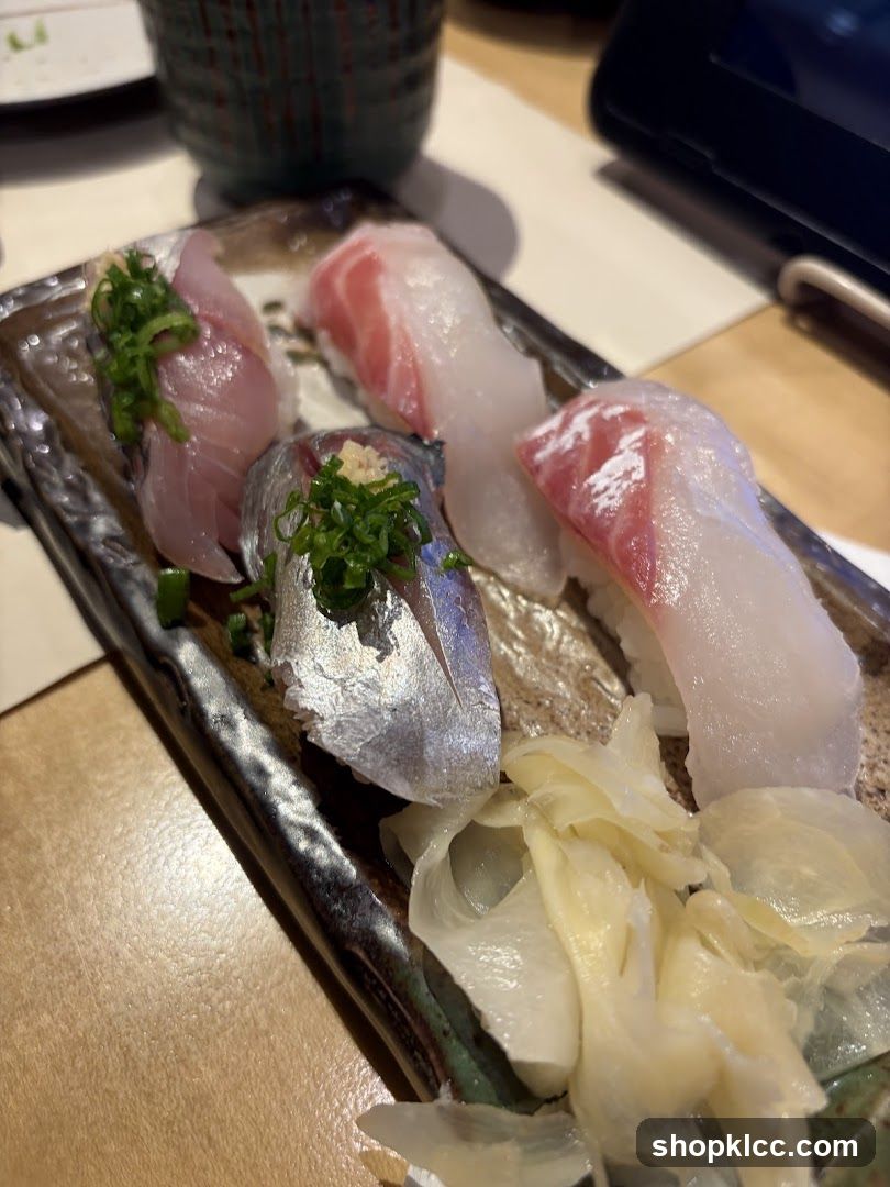 Sushi Platter with Ginger and Scallions