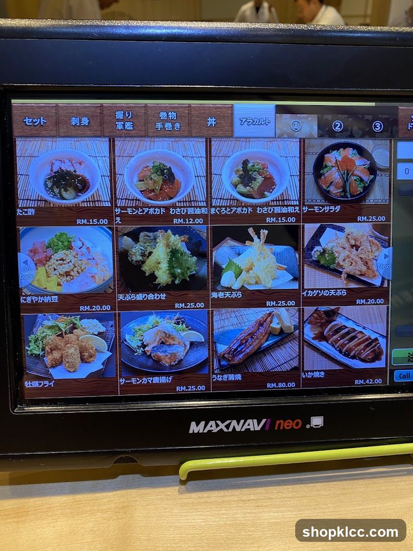 Sushi Restaurant Menu Display