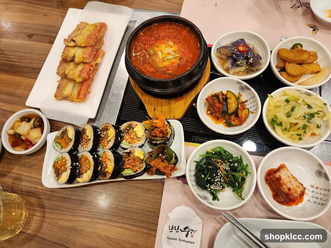 Korean Restaurant Table Spread