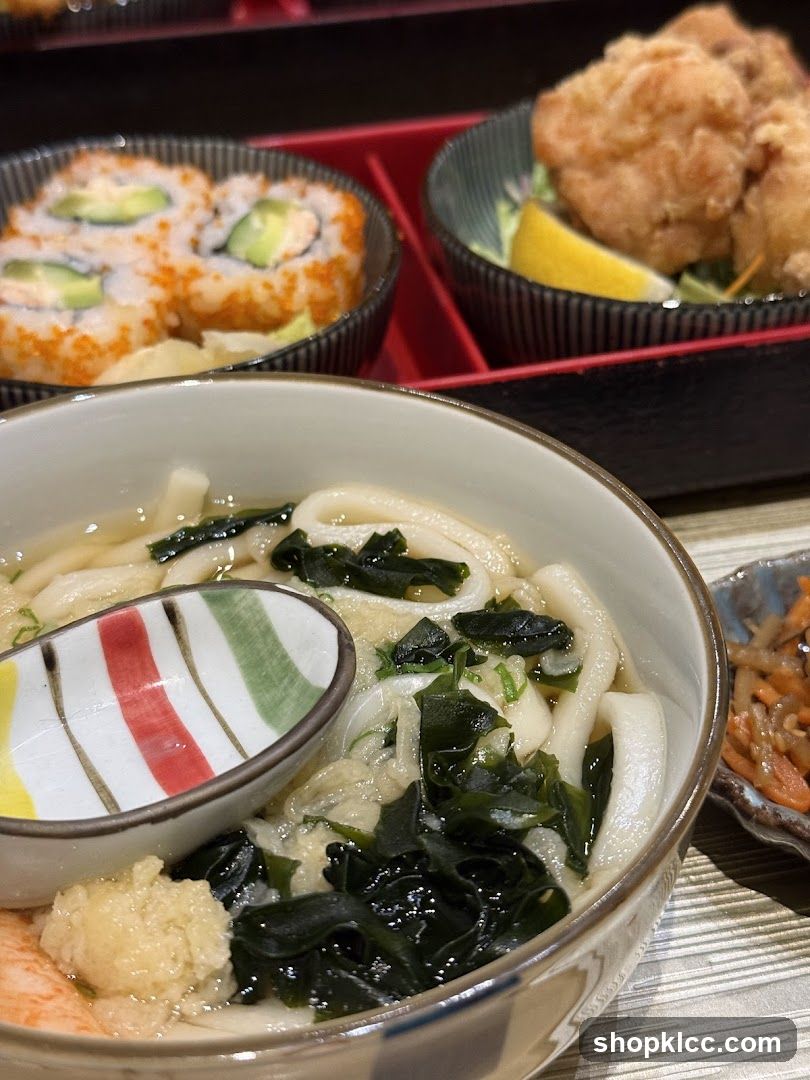 Japanese Meal with Udon and Tempura