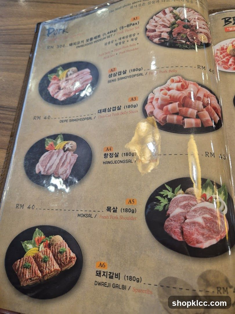 Pork Menu Page