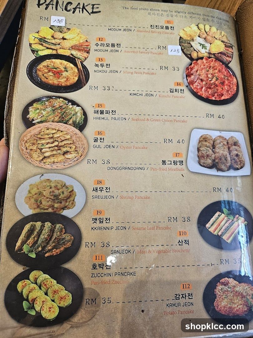 Pancake Menu