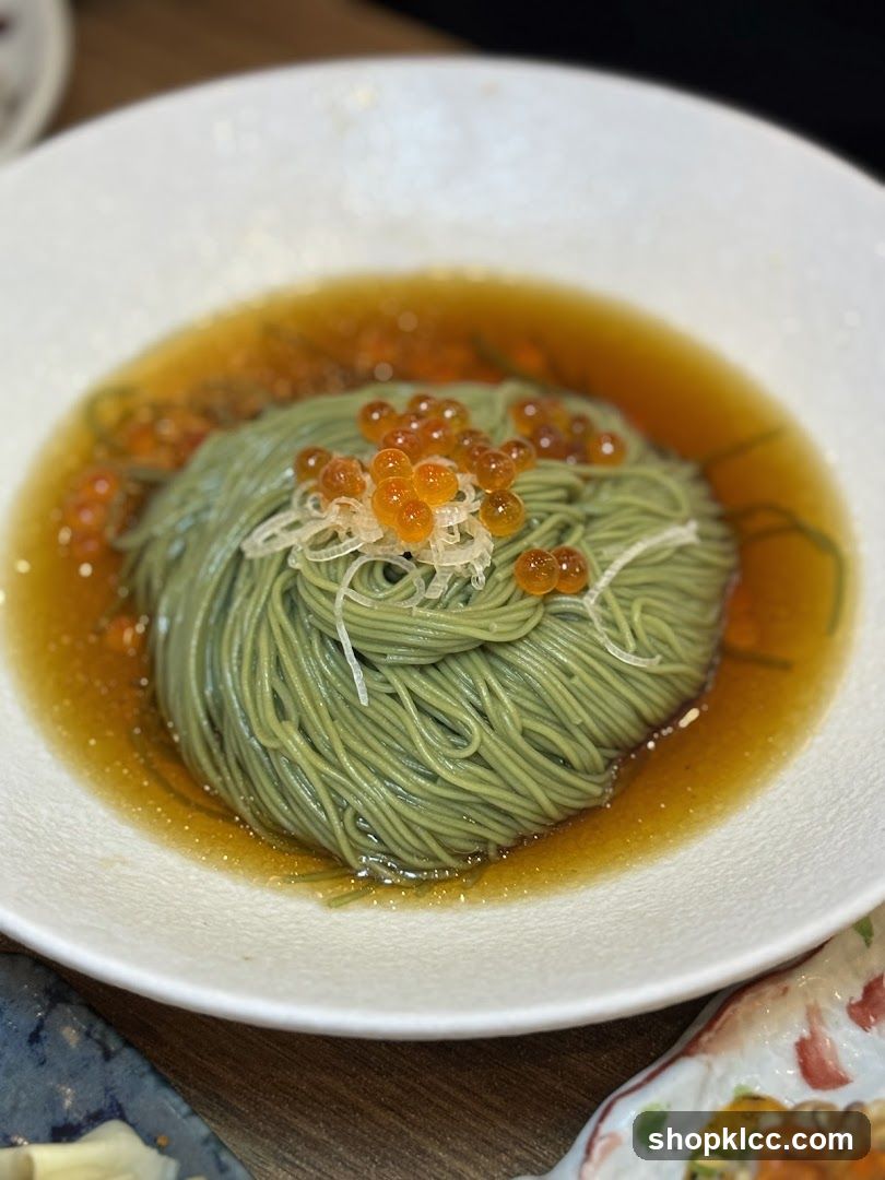 Green Noodles with Roe