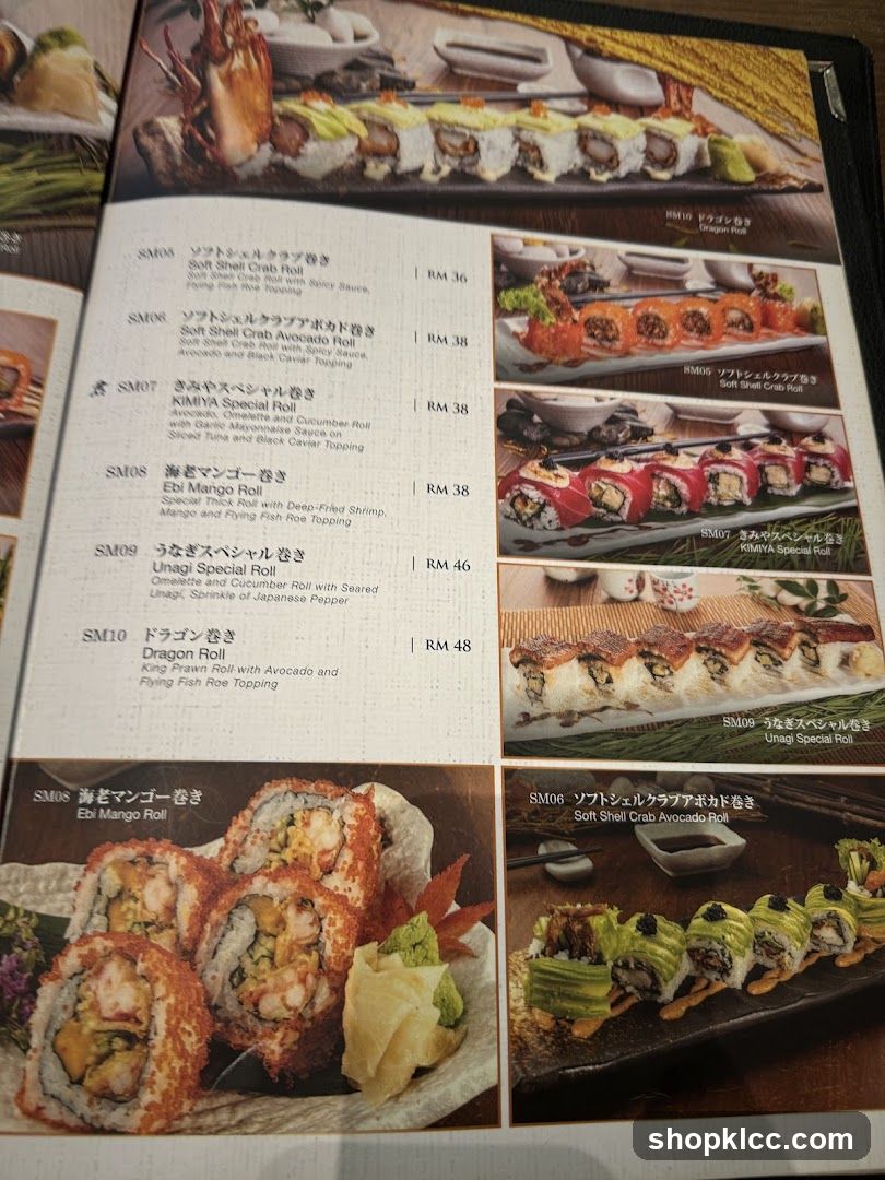 Sushi Menu