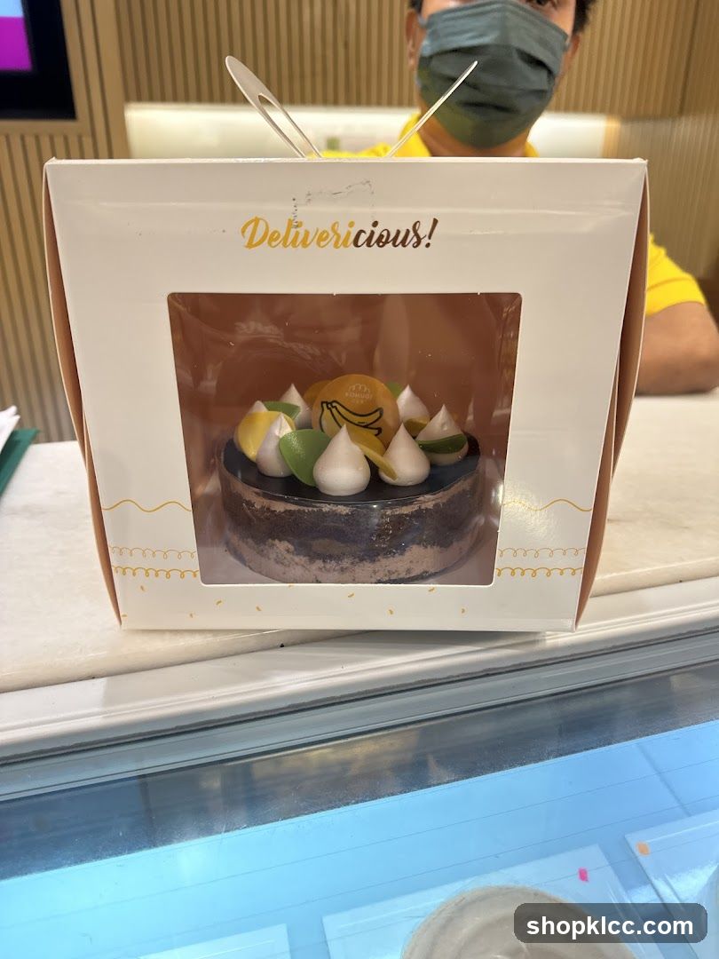 Chocolate cake in a box