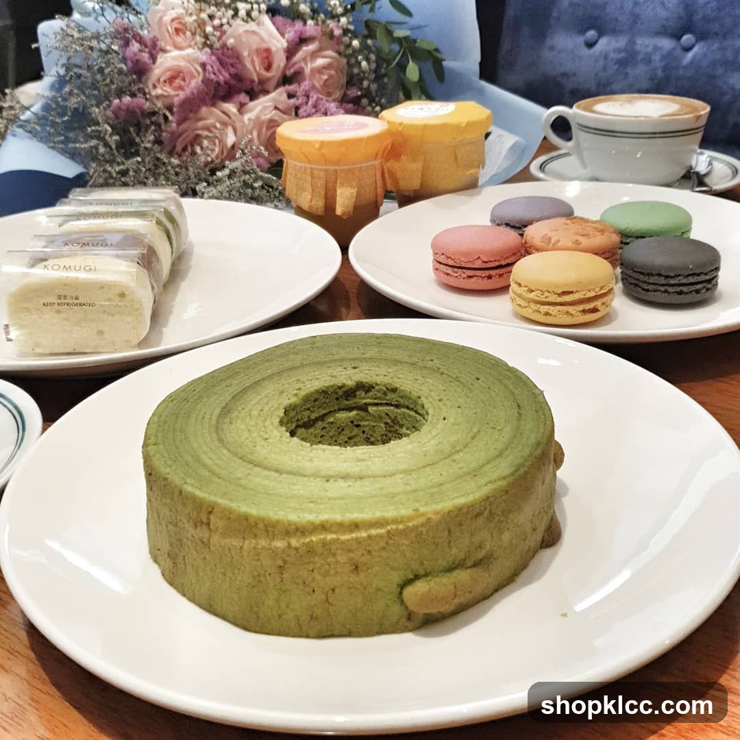 Dessert Spread with Baumkuchen and Macarons
