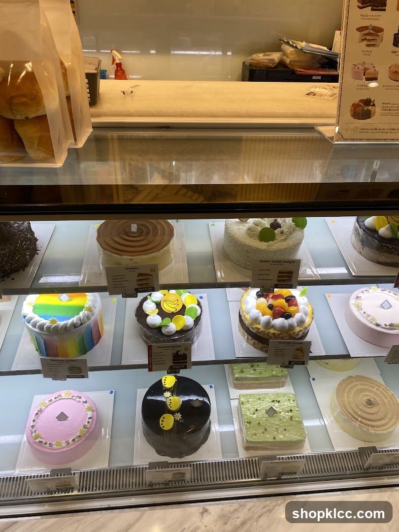 Cakes in a Display Case