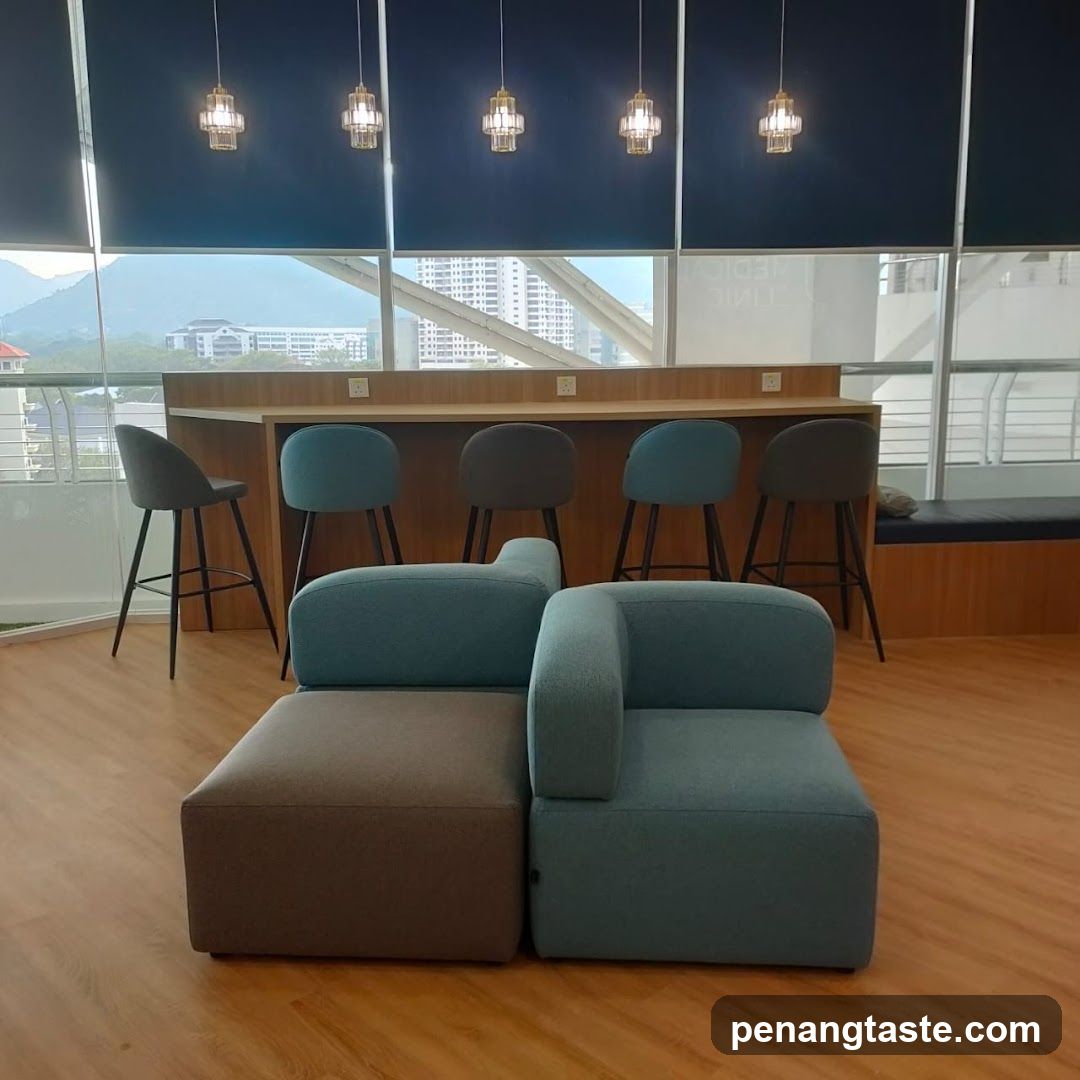 Modern Waiting Area with Bar Seating