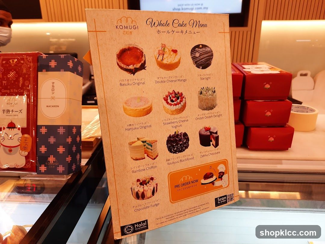 Whole Cake Menu