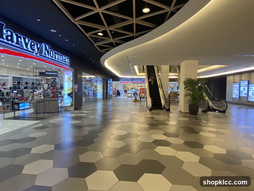 Shopping Mall Interior with Escalators