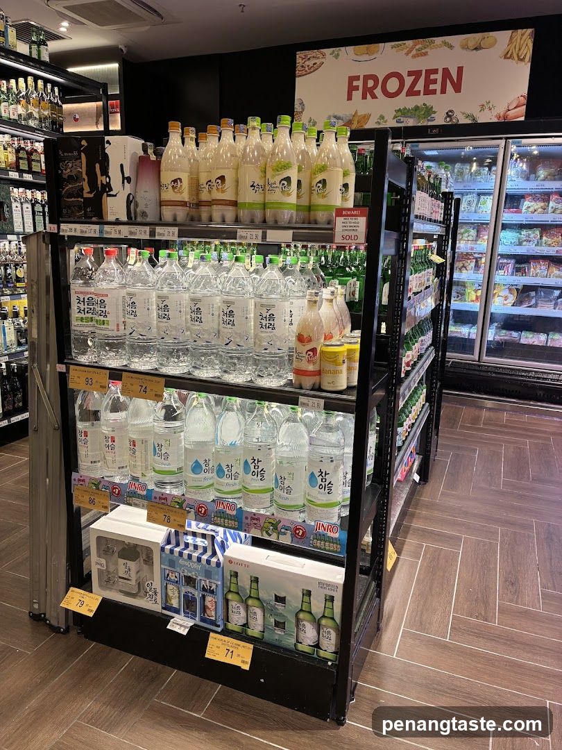 Korean Soju and Drinks Display