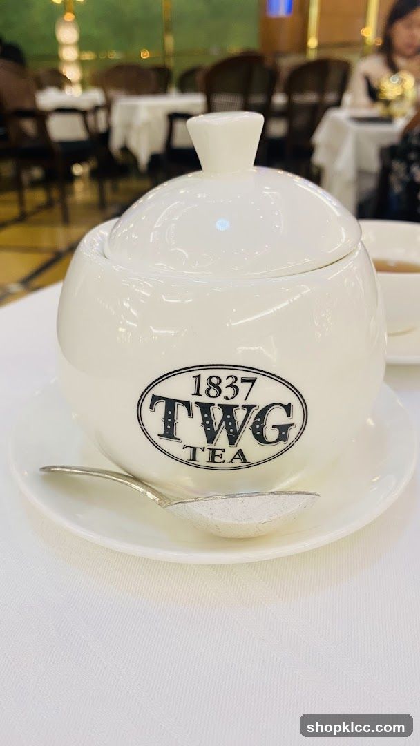 Sugar bowl with TWG Tea logo