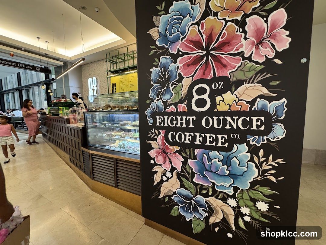 Coffee Shop Counter with Floral Art