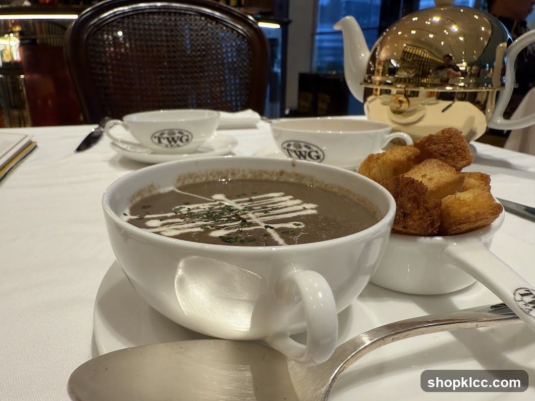 Mushroom Soup with Croutons