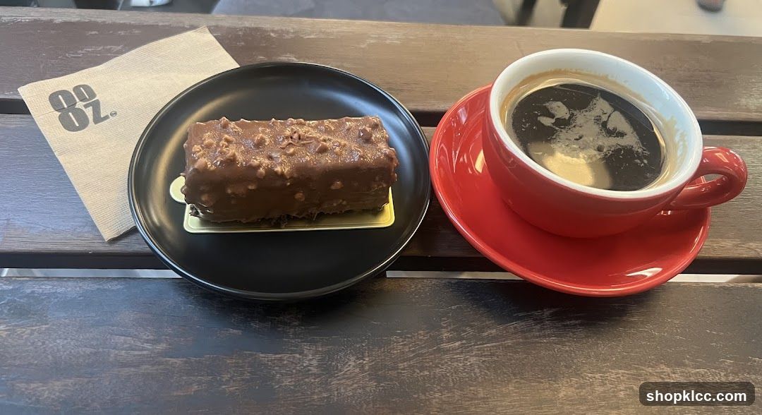 Chocolate cake and coffee