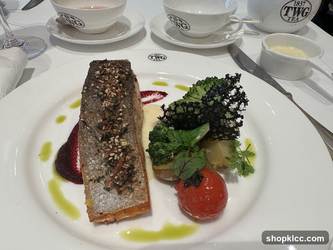 Salmon dish with vegetables