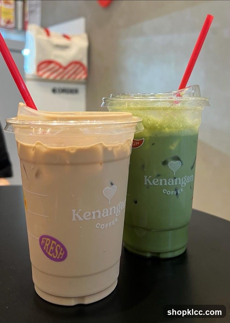 Two iced coffee drinks