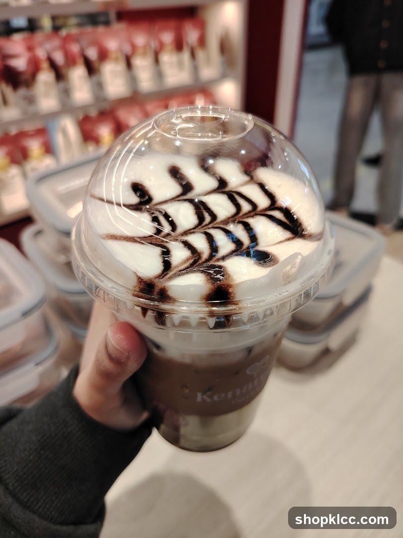 Iced Coffee with Whipped Cream and Chocolate Drizzle